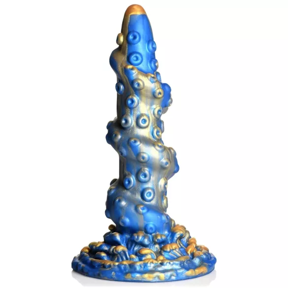 Creature Cocks Kraken - dildo s chapadly - spirál - 21 cm - zlatá/modrá