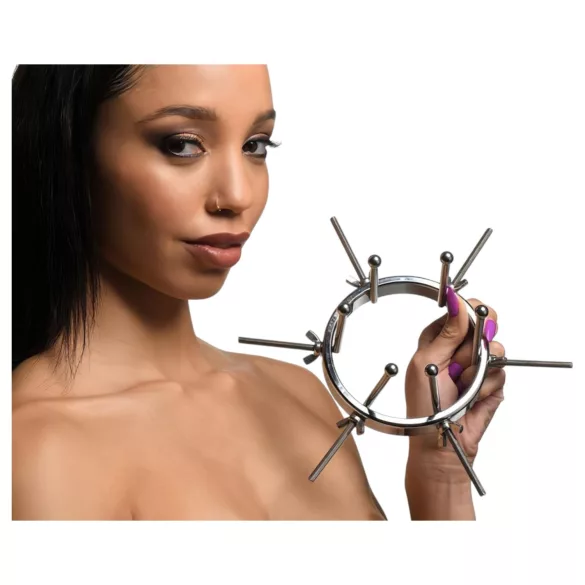 XR Brands Oculus - anální dilatátor - nerezová ocel - stříbrná