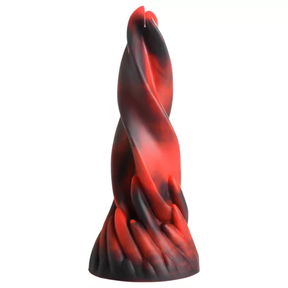 Creature Cocks Hell Kiss - kroucené silikonové dildo - 19 cm (červené)