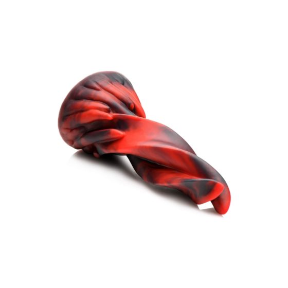 Creature Cocks Hell Kiss - zkroucené silikonové dildo - 19 cm (červené)