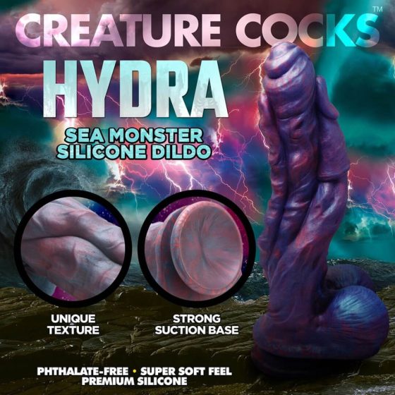 Creature Cocks Hydra - silikonové dildo - 27 cm (fialové)