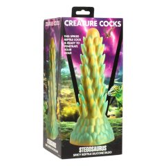   Creature Cocks Stegosaurus - silikonové dildo s ostny - 20 cm (zelené)