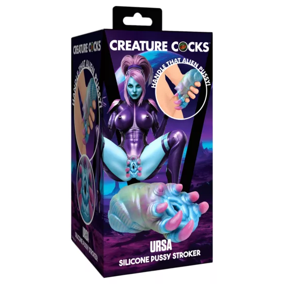 Creature Cocks Ursa - umělá vagína - silikon - modro-růžová