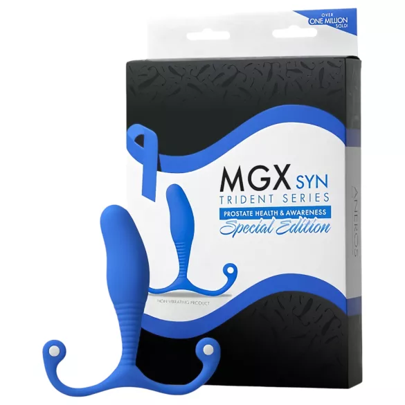 Aneros MGX Syn Trident - dildo na prostatu - silikon - modrá