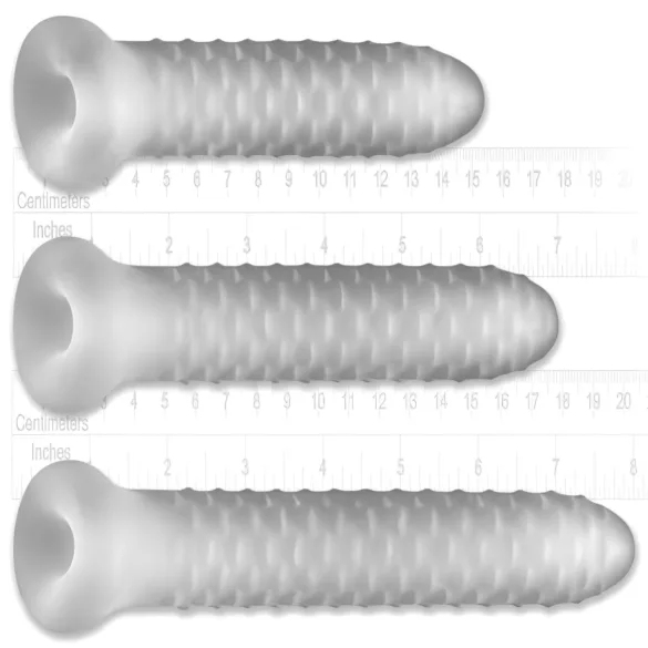Perfect Fit - Fat Boy Checker Box - návlek na penis (19 cm, bílý)