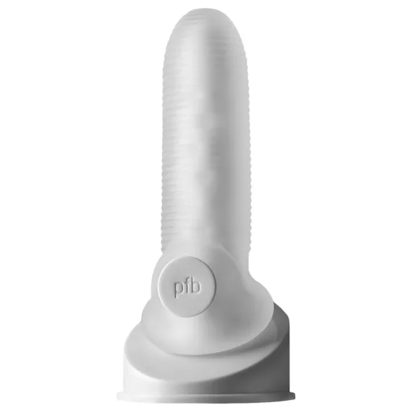 Perfect Fit - Fat Boy Micro Ribbed - návlek na penis (15 cm, bílý)