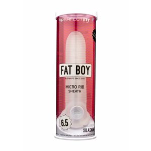 Fat Boy Micro Ribbed - návlek na penis (17 cm) - mléčně bílý