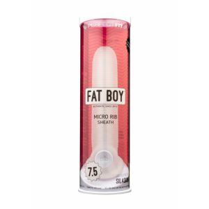 Fat Boy Micro Ribbed - návlek na penis (19 cm) - mléčně bílý