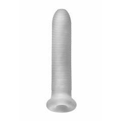   Fat Boy Micro Ribbed - návlek na penis (19 cm) - mléčně bílý