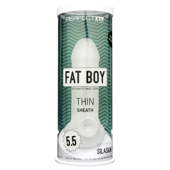 Perfect Fit - Fat Boy Thin - návlek na penis (15 cm, bílý)