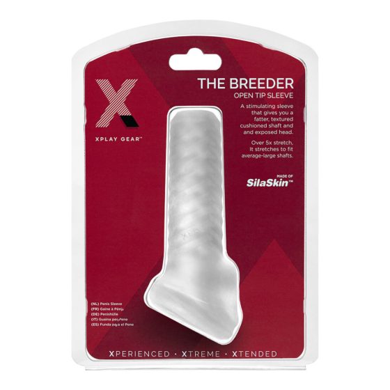 Perfect Fit Breeder - otevřený návlek na penis (bílý)