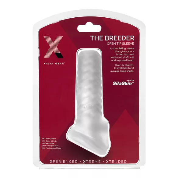 Perfect Fit Breeder - otevřený návlek na penis - bílý
