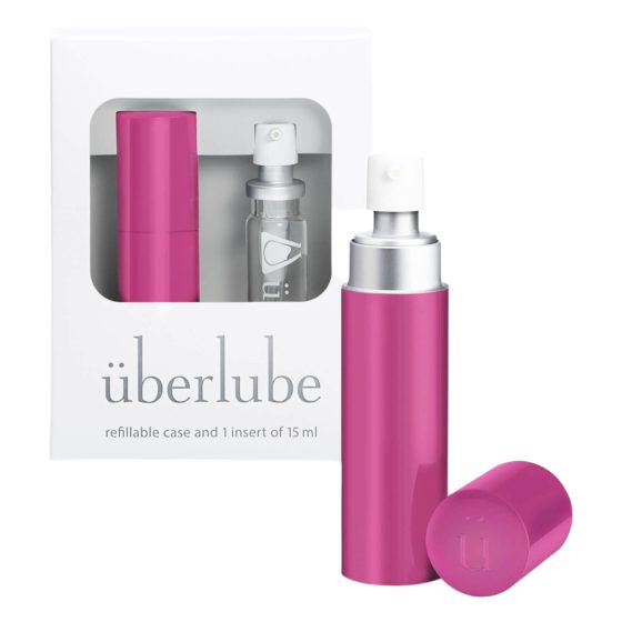Überlube - silikonový lubrikační gel v cestovním pouzdře - růžový (15 ml)