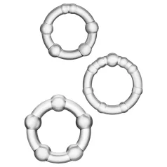   Stay Hard - sada penisových kroužků - 3 ks - transparentní