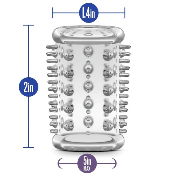 Stay Hard - erekční návlek na penis s malými výstupky - průhledný