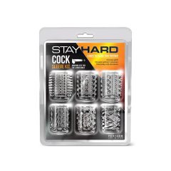   Stay Hard - manžeta na penis - sada 6 dílná- (průsvitná)