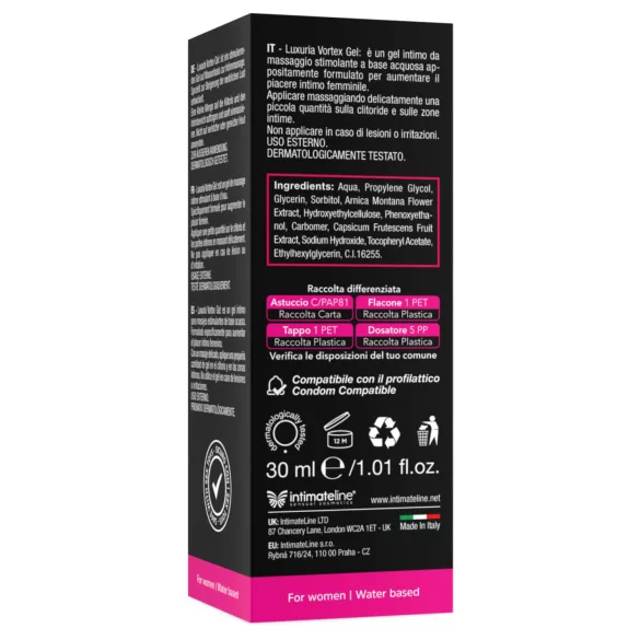 Intimateline Luxuria Vortex - stimulační gel pro ženy s hřejivým účinkem (30 ml)