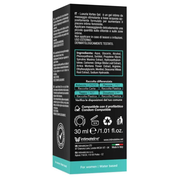 Intimateline Luxuria Vortex - stimulační chladivý gel pro ženy (30 ml)