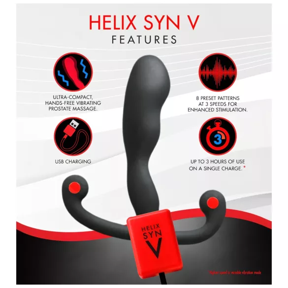Aneros Helix Syn V - akumulátorový vibrátor na prostatu (černý) - 12,7 cm
