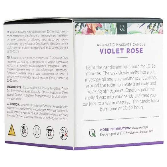 Exotiq Violet Rose - masážní svíčka - 60g
