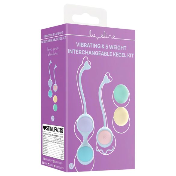 Loveline - vibrační sada venušiných kuliček - variabilní - modrá