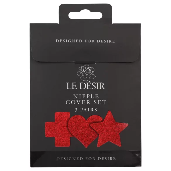 Le Désir - sada na bradavky - 3 páry - červená
