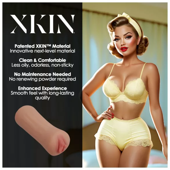 XKIN Party Slut Bettie - realistická umělá vagína masturbátor (přírodní)