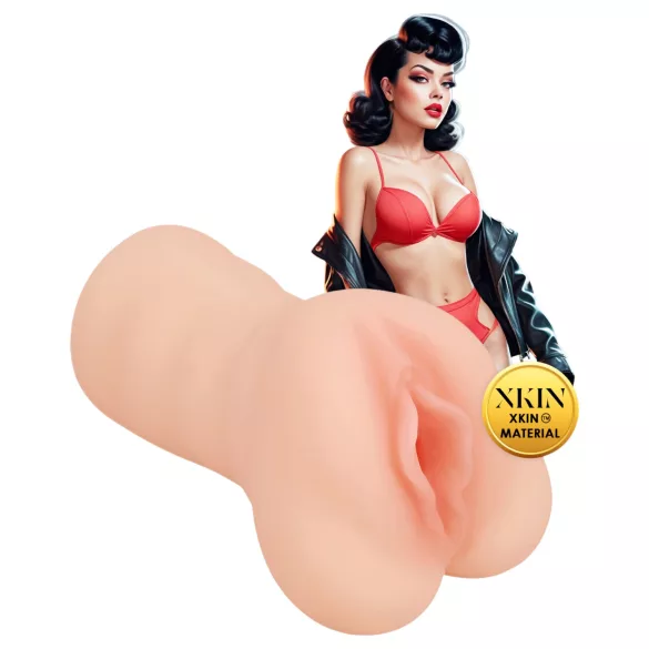 XKIN Greaser Girl Misty - realistická umělá vagína masturbátor (přírodní)