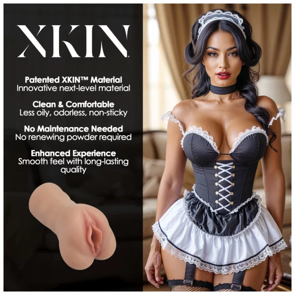 XKIN Maid Lacey - realistická umělá vagína masturbátor (přírodní)