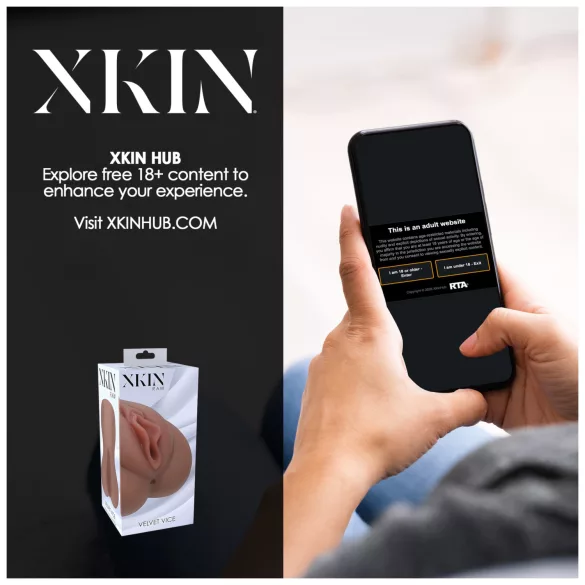 XKIN - realistická umělá vagína - L (tmavá přírodní)