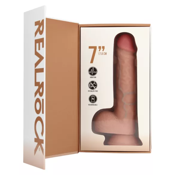 RealRock - vibrátor s přísavkou - realistický - tělová - 18 cm