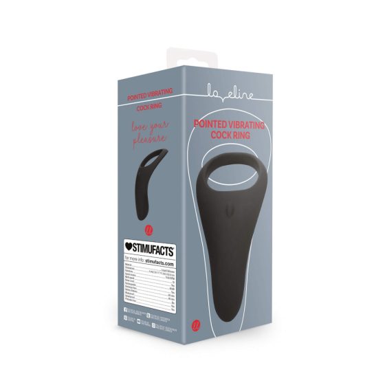 Loveline - vibrační kroužek na dlouhý penis a varlata na baterie (černý)