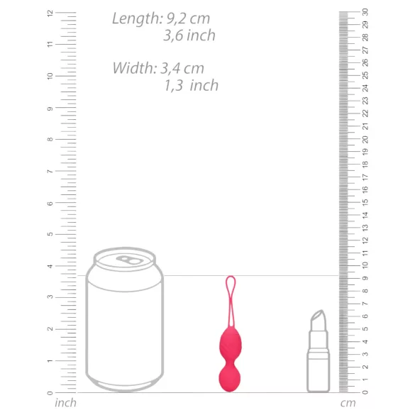 Loveline - vibrační venušiny kuličky s drážkami - růžové