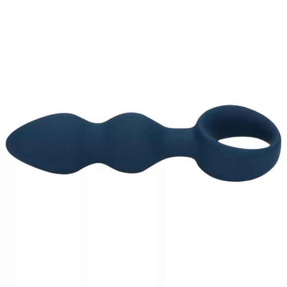Loveline - anální dildo s kroužkem - střední - modré