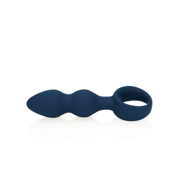 Loveline - anální dildo s kroužkem na uchopení - střední (modré)