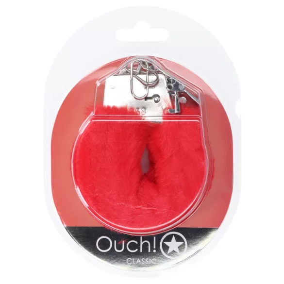 Ouch! - plyšová pouta - červená