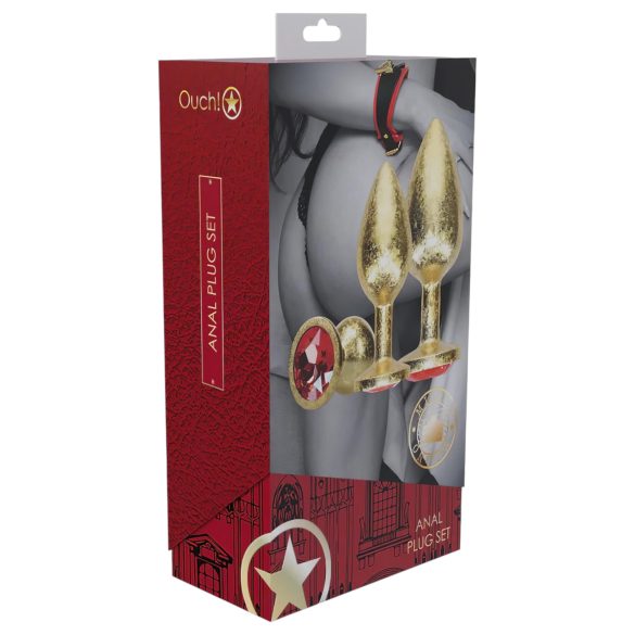 Ouch! - sada análních kolíků - zlatá