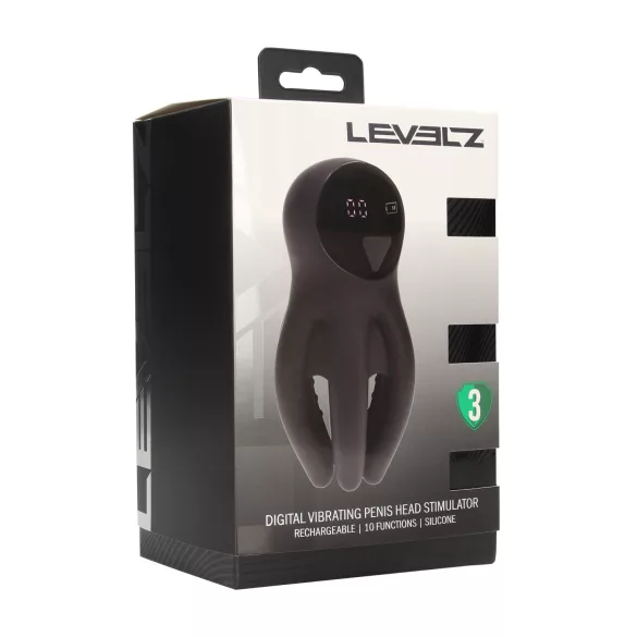 Levelz - digitální vibrátor na žalud - černý