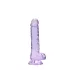 RealRock - realistické dildo - průhledné lila 17 cm