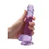 RealRock - realistické dildo - průhledné lila 17 cm