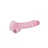 RealRock - realistické dildo - průhledné růžové - 17 cm