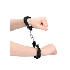 Denim Metal Handcuffs - Roughend Denim Style - black