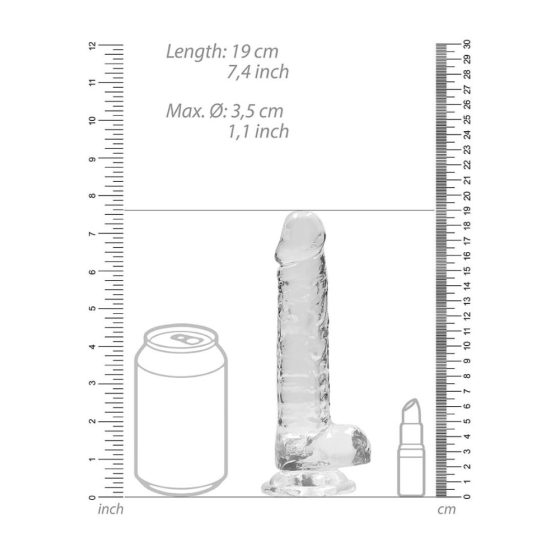 REALROCK - průsvitné realistické dildo - vodočisté (17cm)