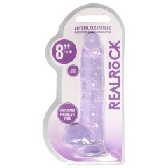 REALROCK - průsvitné realistické dildo - fialové (19cm)