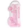 RealRock - realistické dildo - průhledné růžové - 19 cm