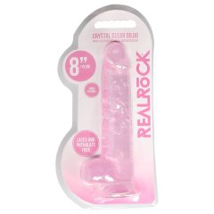 REALROCK - průsvitné realistické dildo - růžové (19cm)