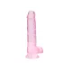 RealRock - realistické dildo - průhledné růžové - 19 cm