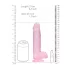 RealRock - realistické dildo - průhledné růžové - 19 cm