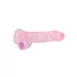 RealRock - realistické dildo - průhledné růžové - 19 cm