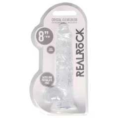 RealRock - realistický dildo - průhledné - 19 cm